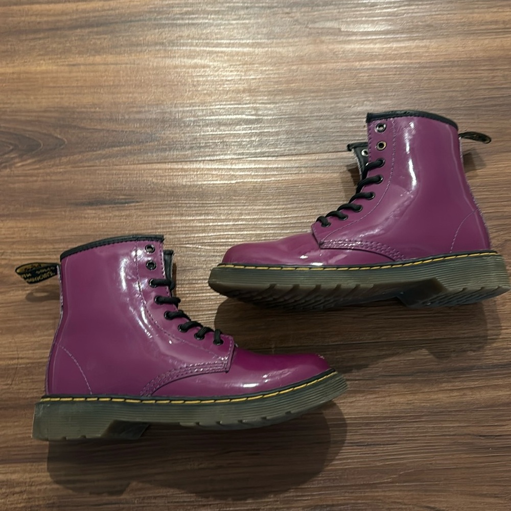 Dr Martens Delaney Purple Combat Boots Girls Sz 2